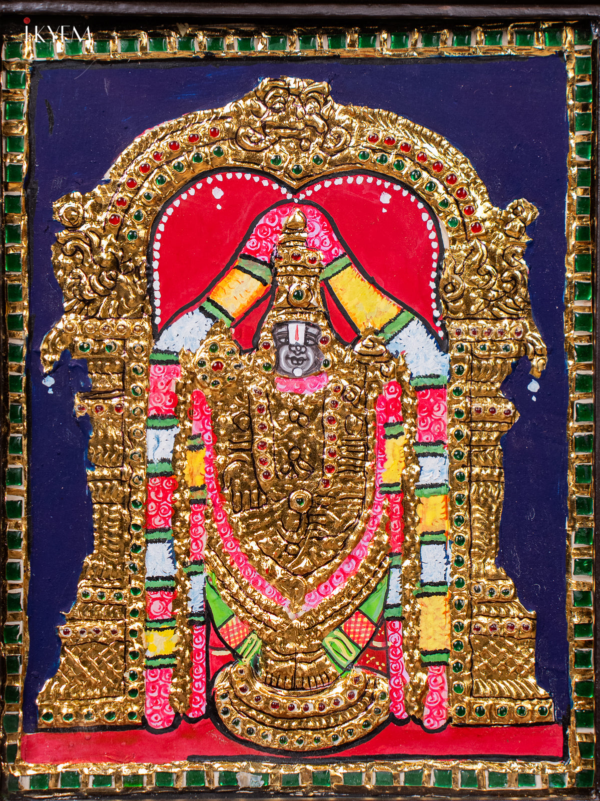 Stunning Lord Tirupati Balaji Tanjore painting 2