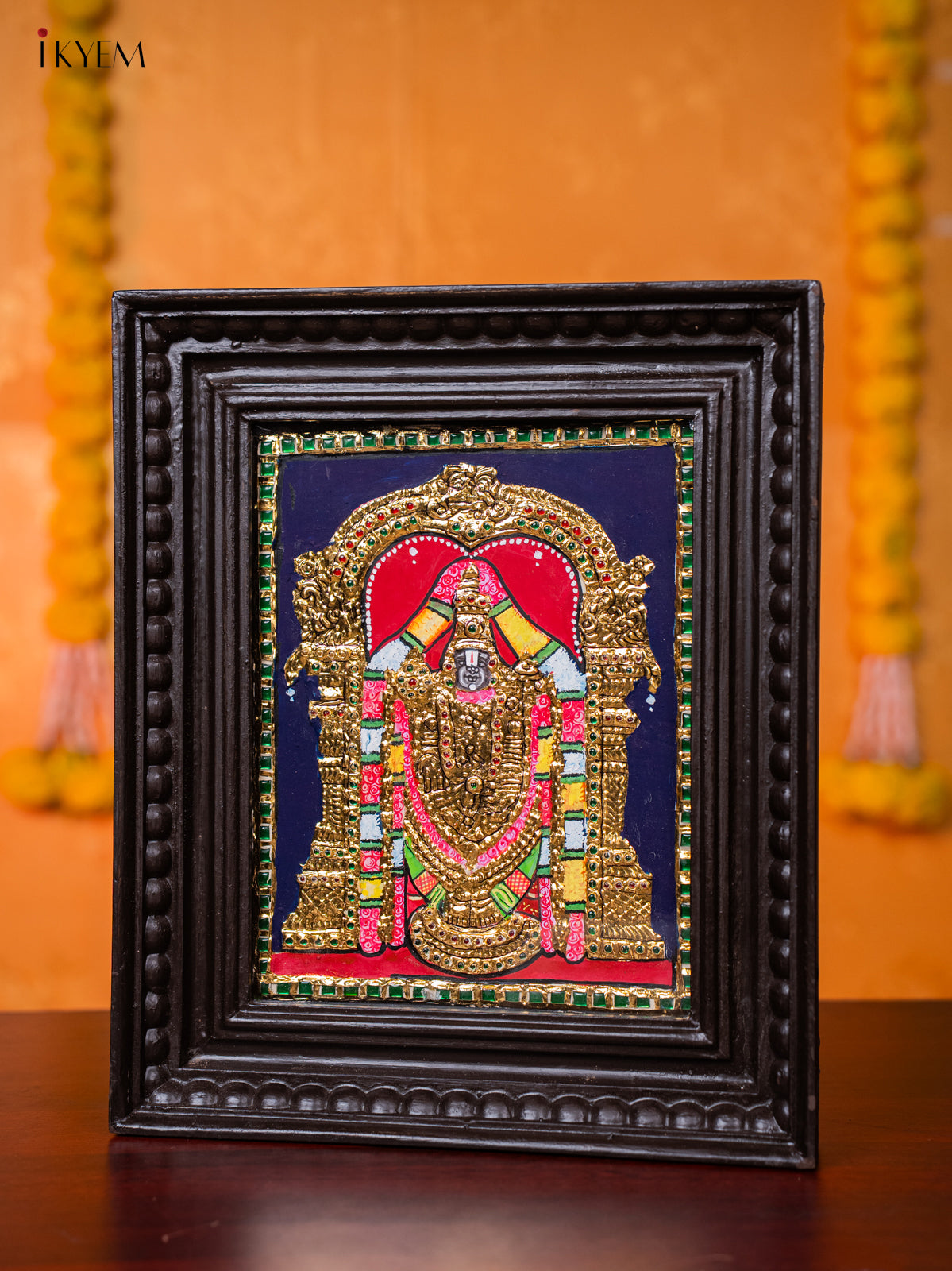 Stunning Lord Tirupati Balaji Tanjore painting 1