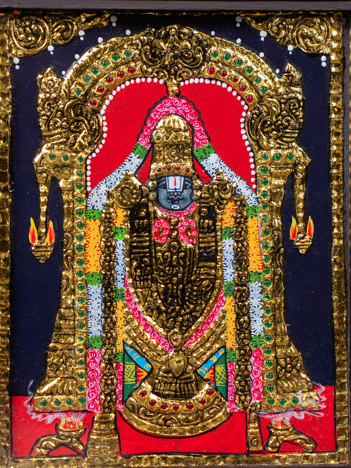 Divine Lord Tirupati Balaji Tanjore painting 3