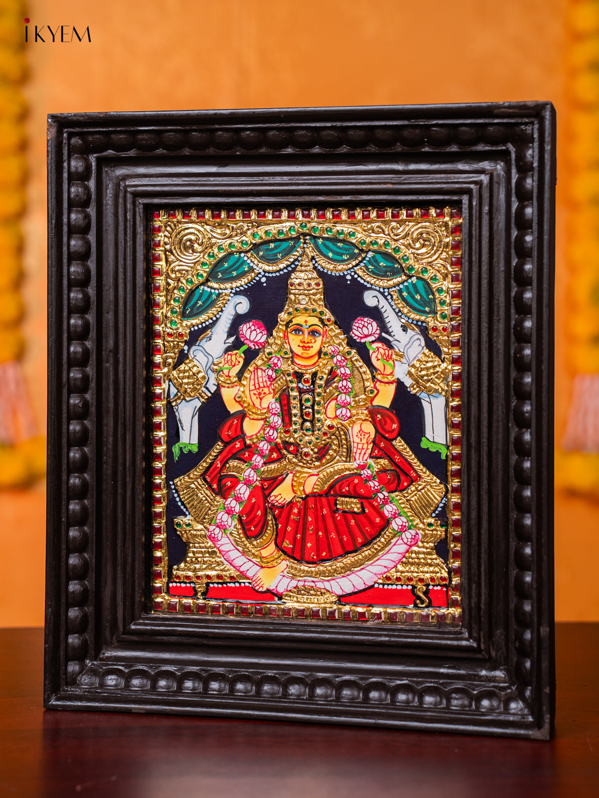 Divine Goddess Gajalakshmi Tanjore painting 1