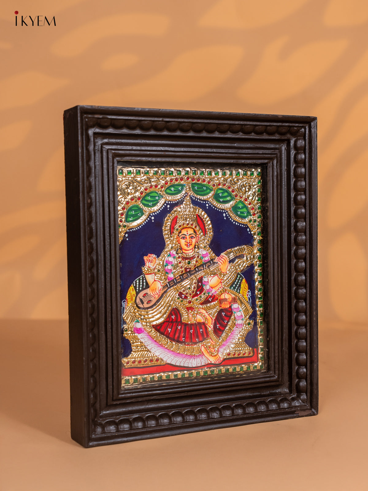 Gracefull Goddess Saraswathi Tanjore painting 2