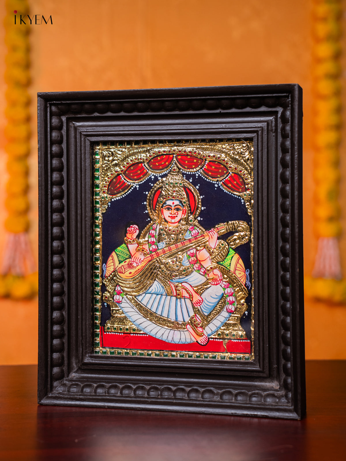 Beautiful Goddess Saraswathi Thanjavur painting 1