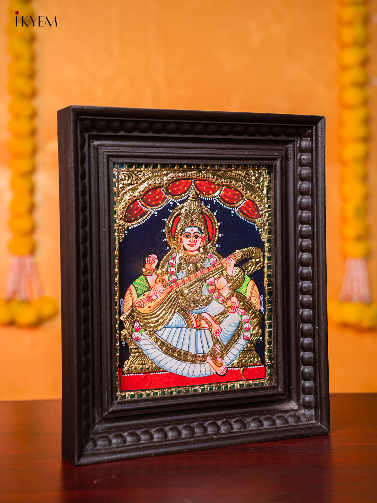Beautiful Goddess Saraswathi Thanjavur painting 3