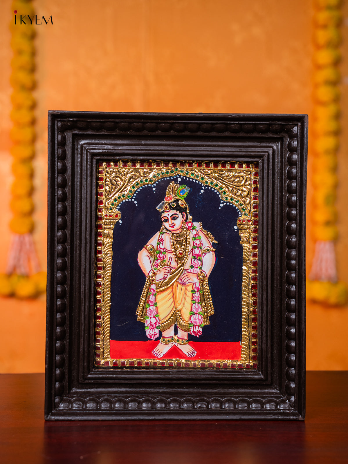 Playful BalaKrishna Tanjore painting