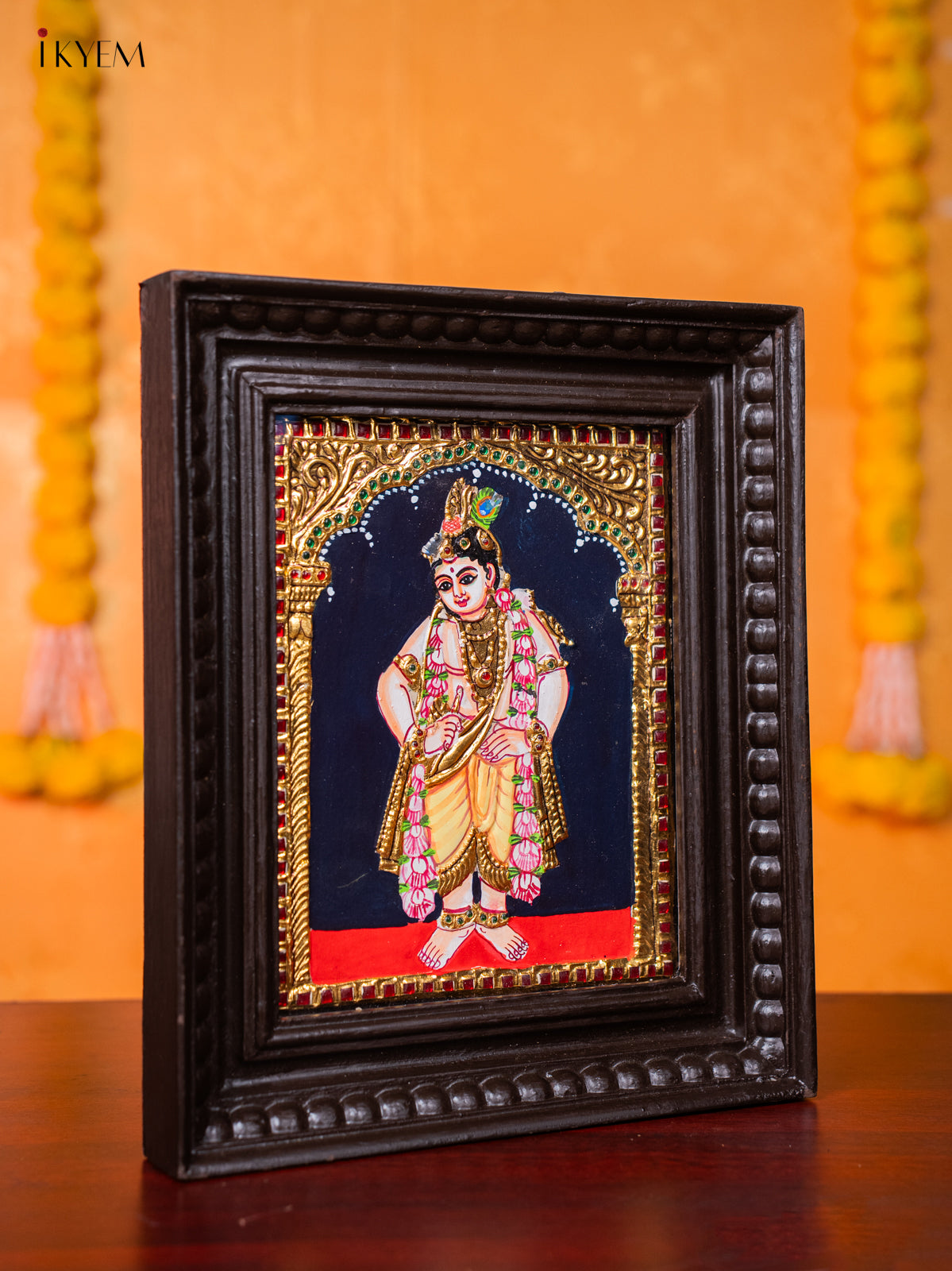 Playful BalaKrishna Tanjore painting 3