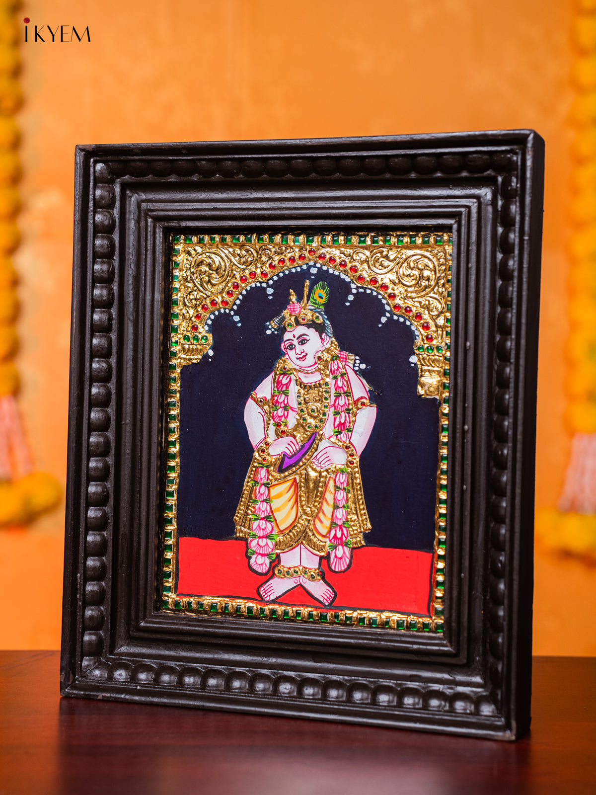 Devotional Lord BalaKrishna Tanjore painting 1