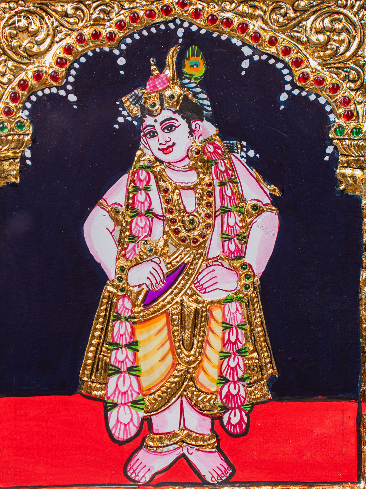 Divine Lord BalaKrishna Tanjore painting 2