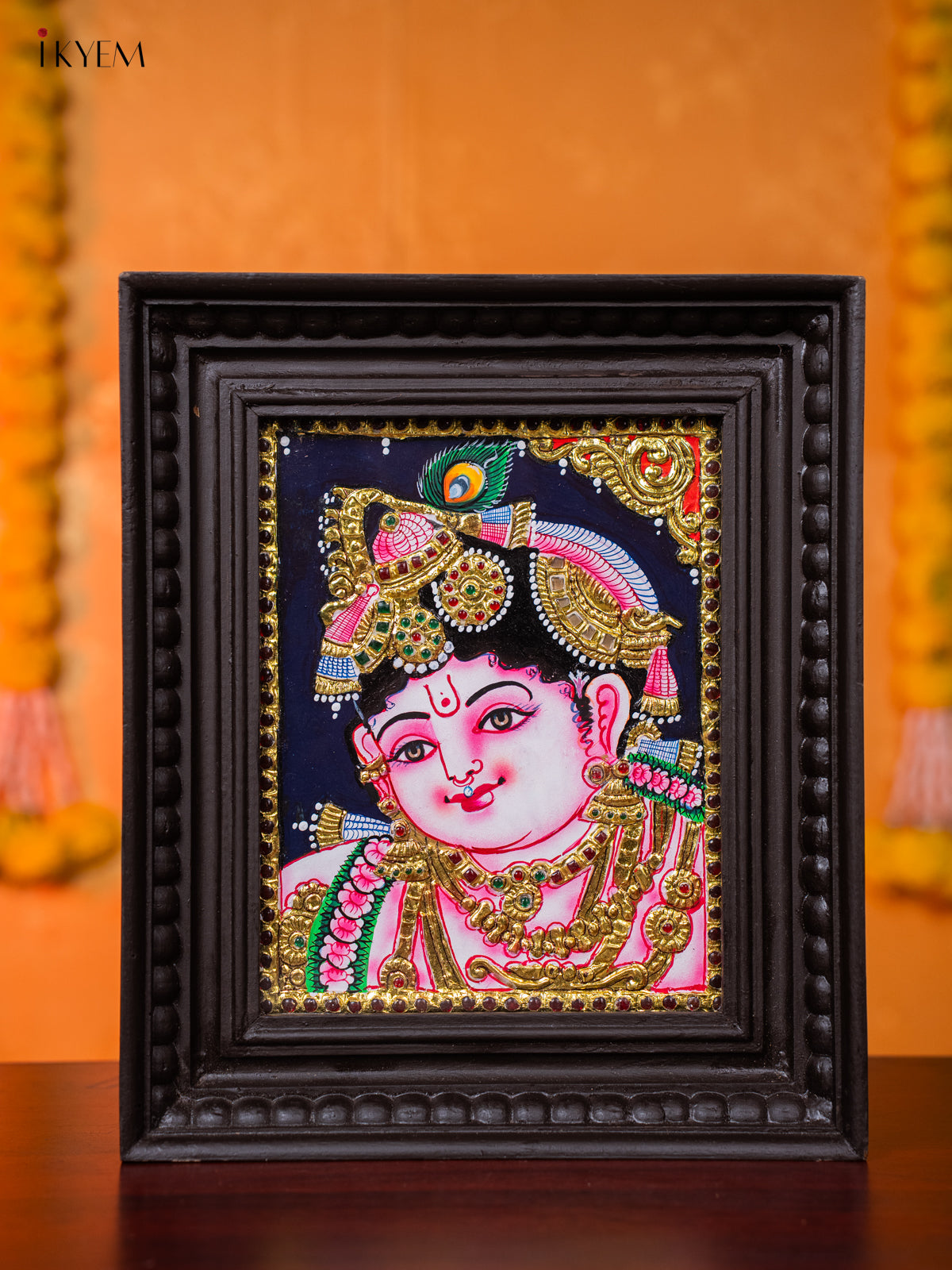 Exquisite Baby Krishna Tanjore painting 1