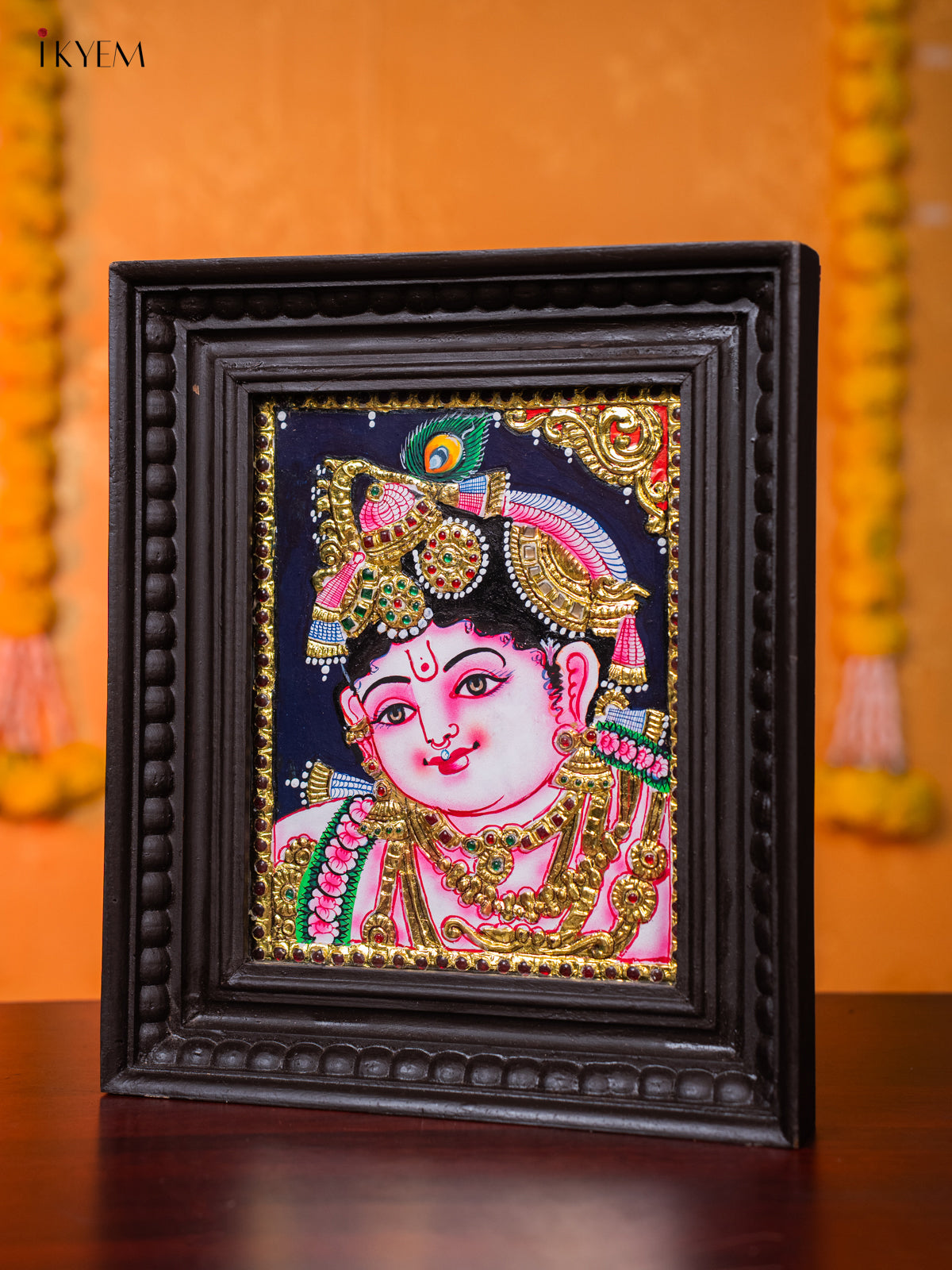 Exquisite Baby Krishna Tanjore painting 1