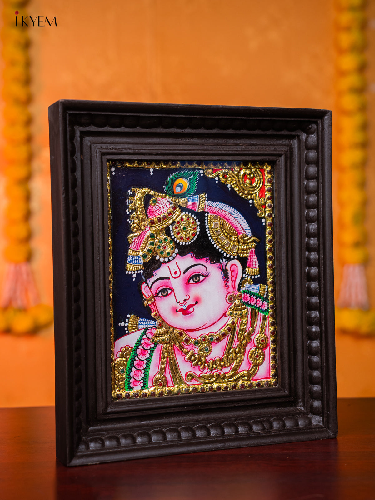 Exquisite Baby Krishna Tanjore painting 4