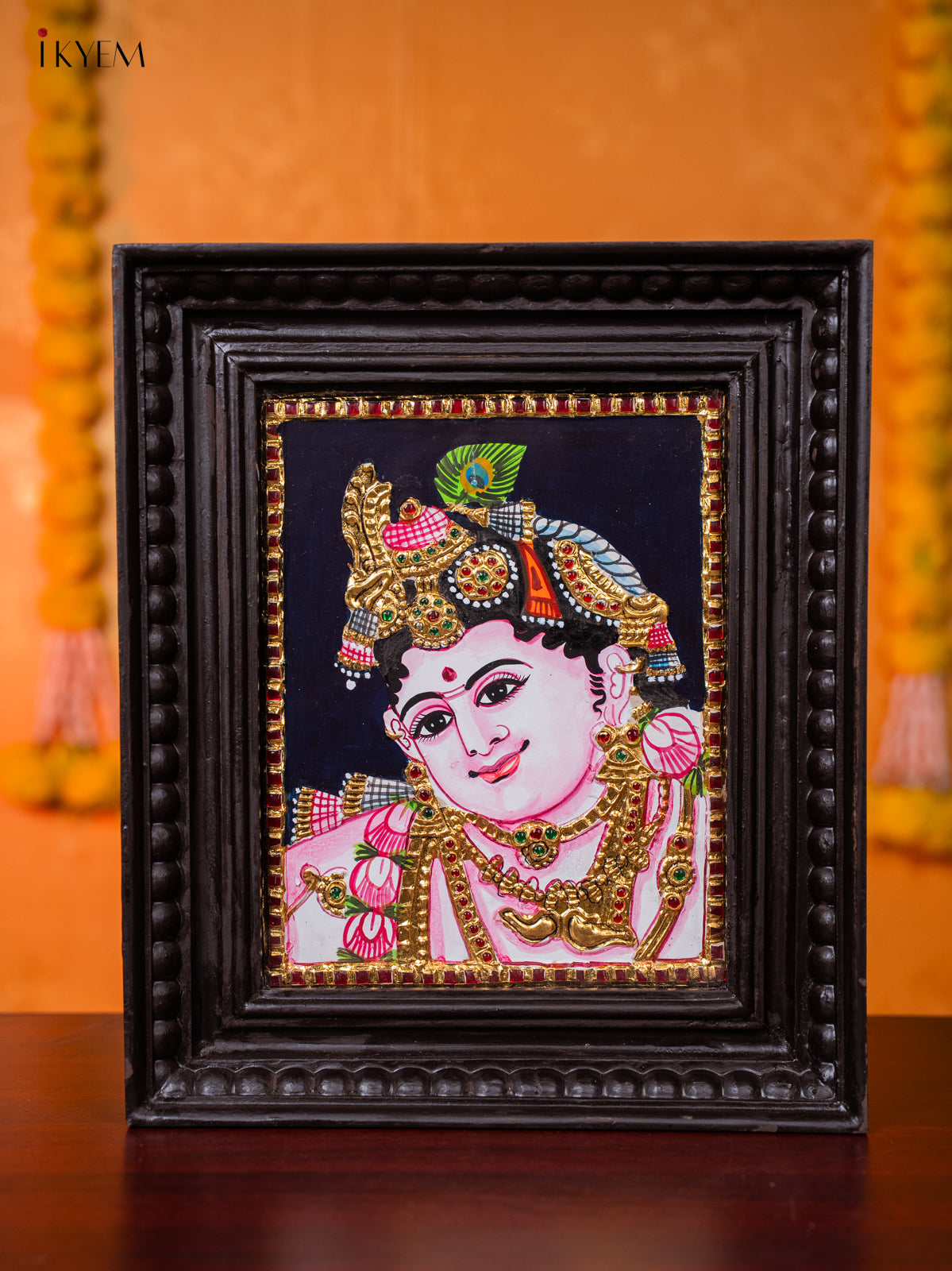 Beautiful Tanjore painting Of Baby Krishna Face