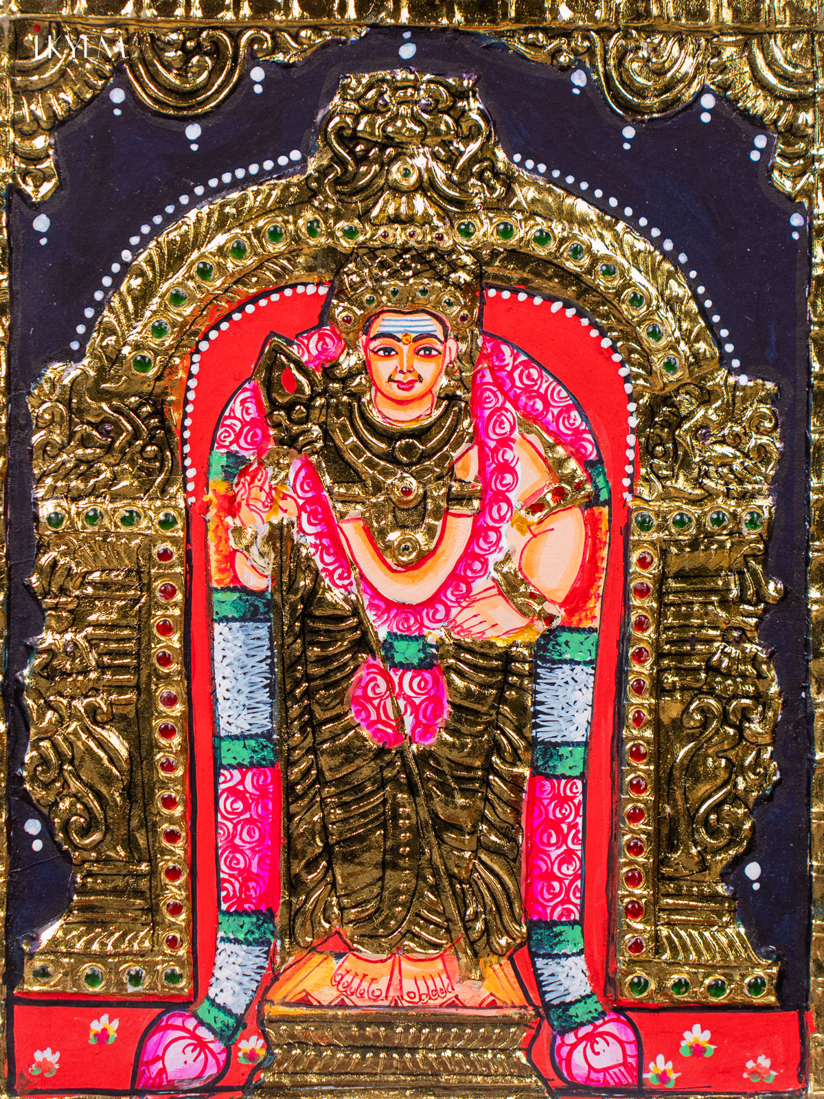 Elegant Lord Murugar Tanjore painting 2