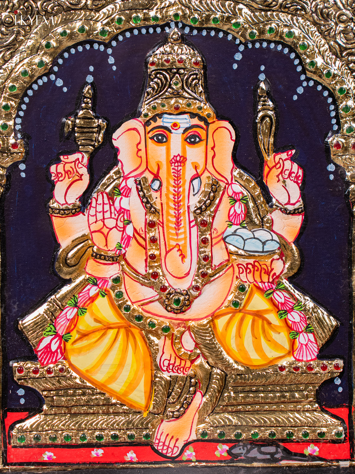 Divine Lord Ganesha Thanjavur painting 3