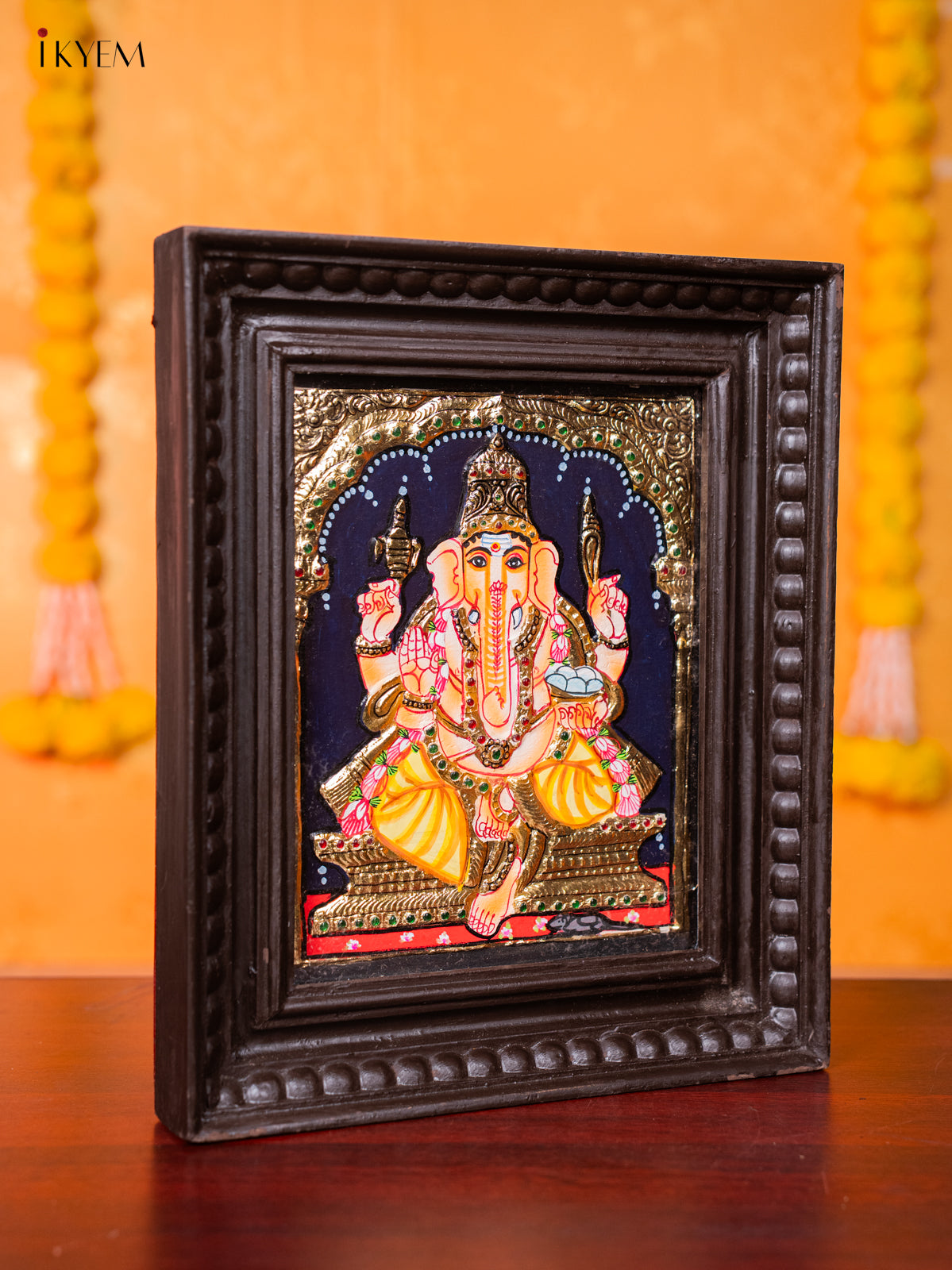 Divine Lord Ganesha Thanjavur painting4
