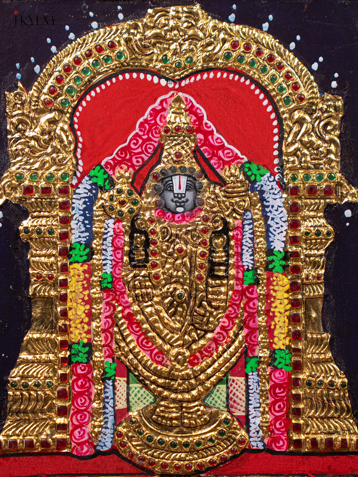 Stunning Lord Venkatachalapathy Thanajvur painting 2