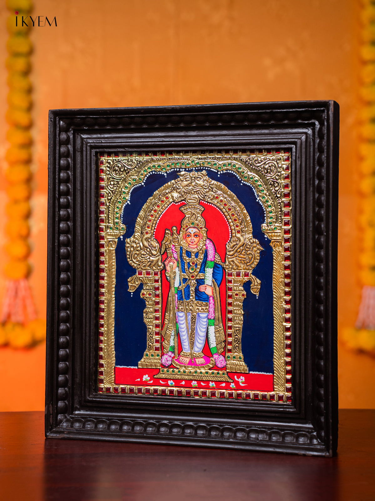 Beautiful Lord Kartikeya Tanjore painting 1