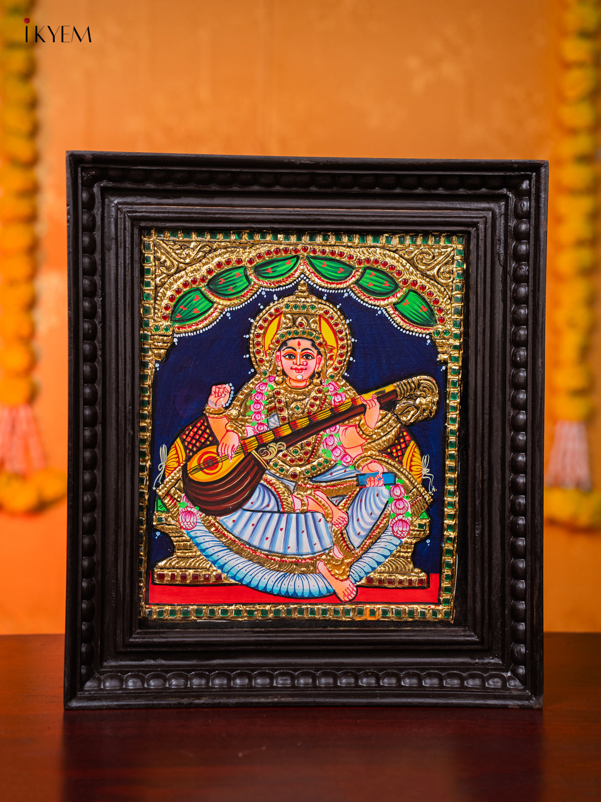 Beautiful Goddess Saraswathi Thanjavur painting 1