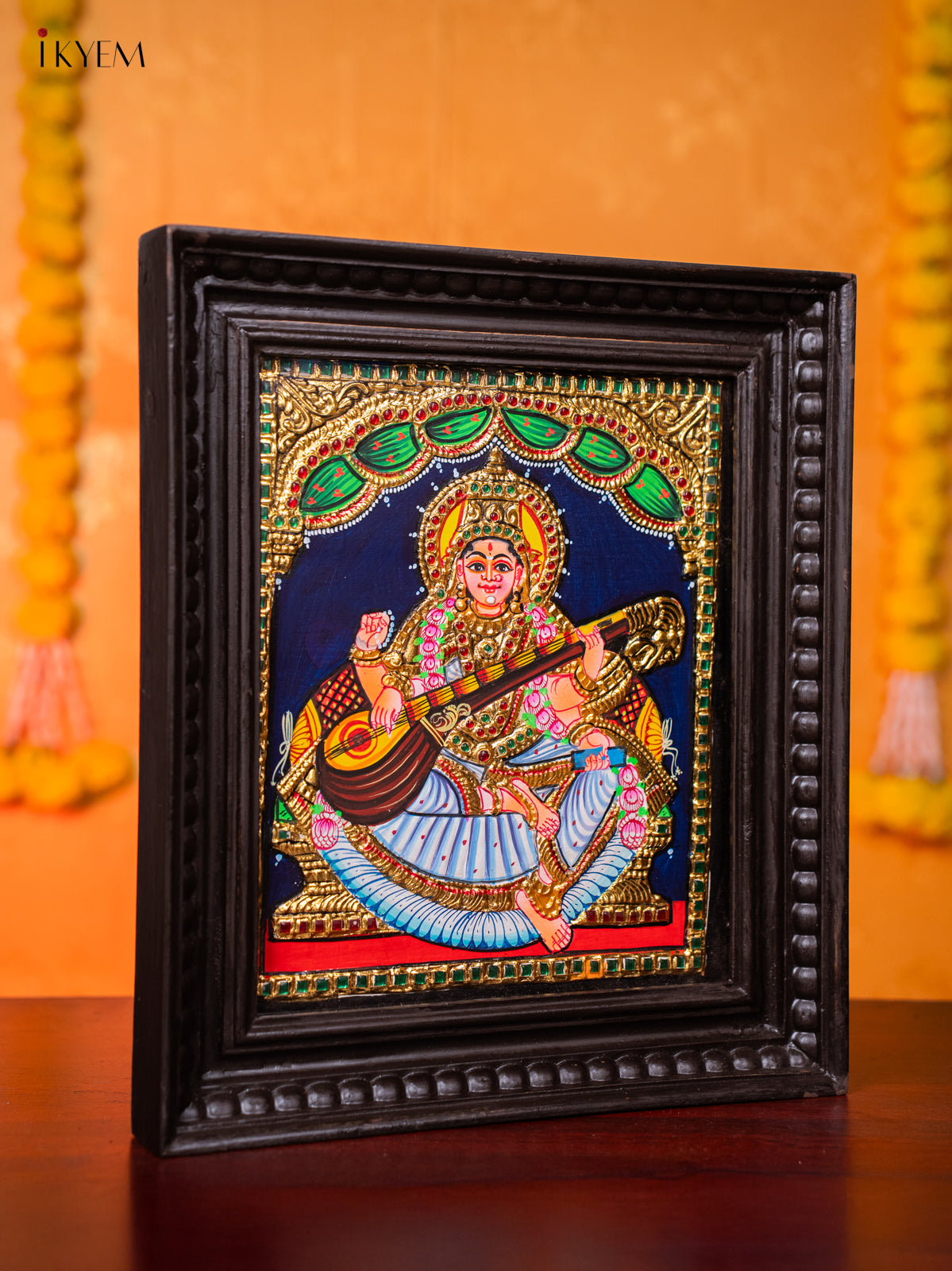 Beautiful Goddess Saraswathi Thanjavur painting 3