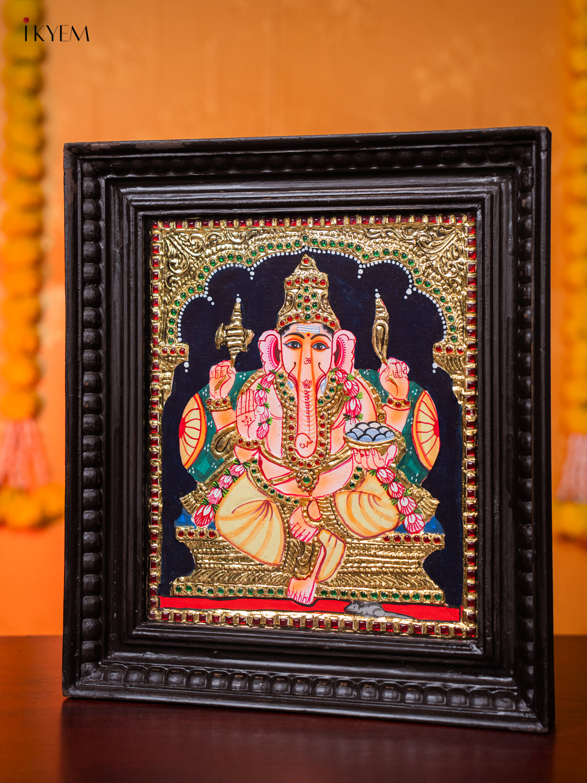 Elegant Lord Ganesha Tanjore painting 2