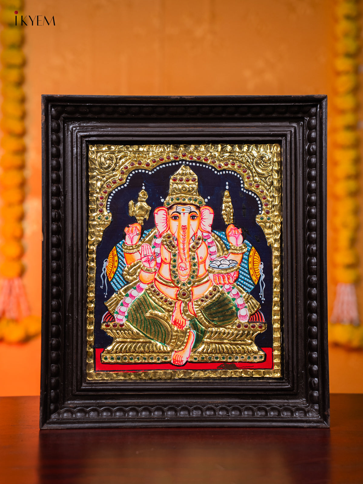 Divine Lord Ganapathy Thanjavur painting 1