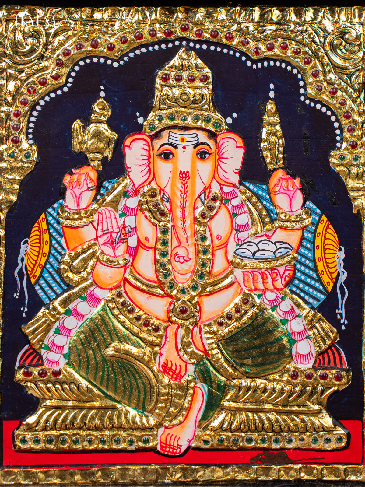 Divine Lord Ganapathy Thanjavur painting 3