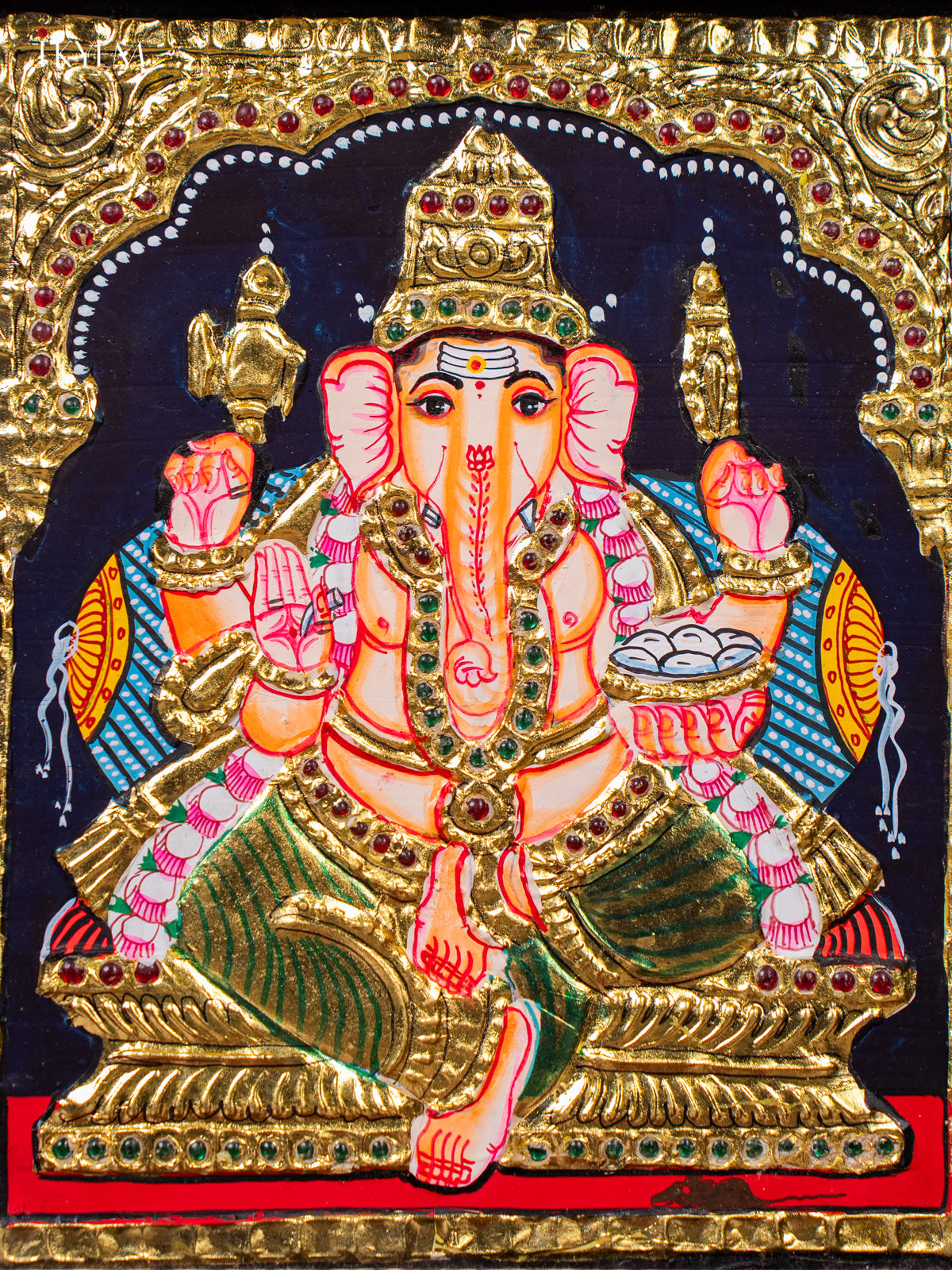 Divine Lord Ganapathy Thanjavur painting 3