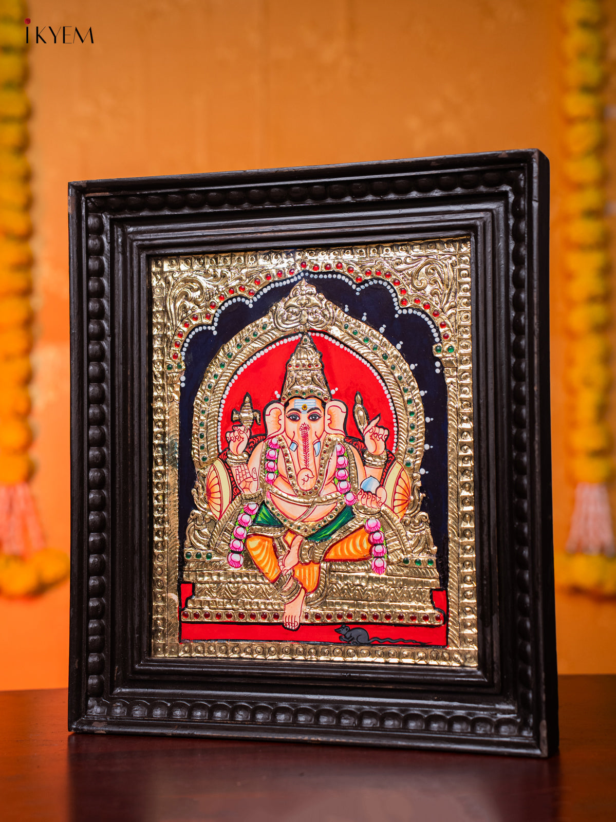 Traditional Lord Ganesha Thanjavur painting 1