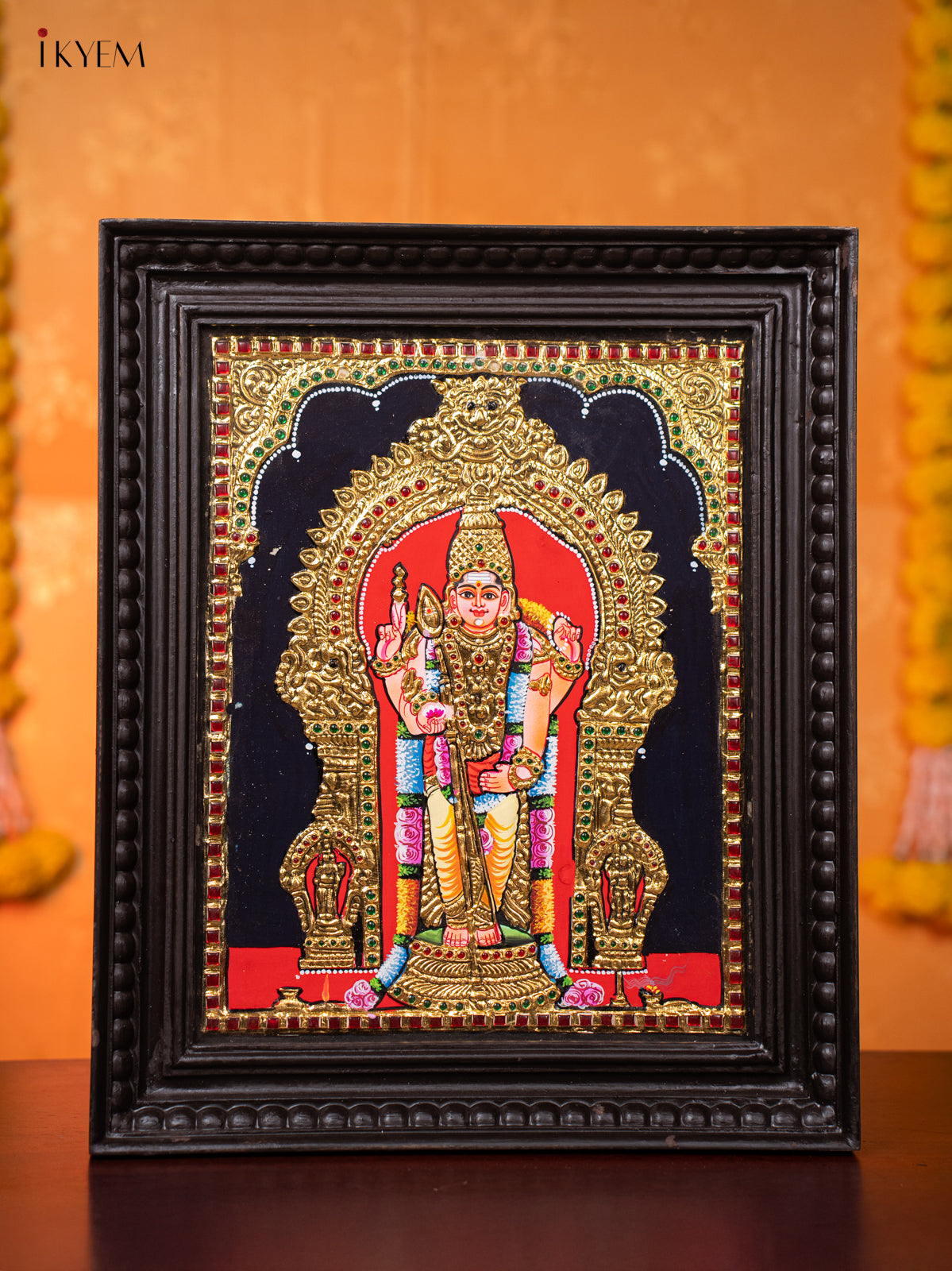 Artistic Lord Murugar Thanjavur painting 1