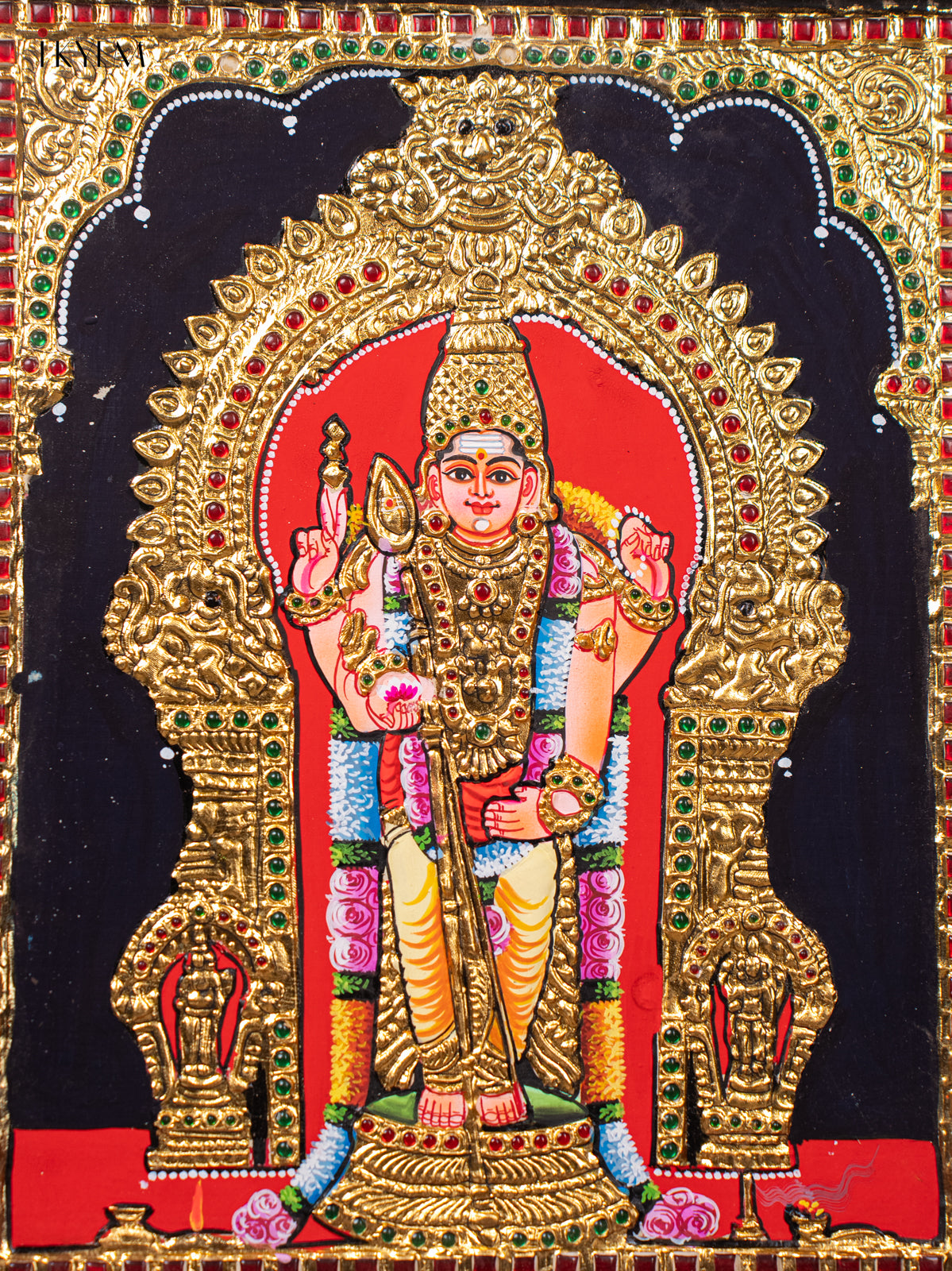 Artistic Lord Murugar Thanjavur painting 4