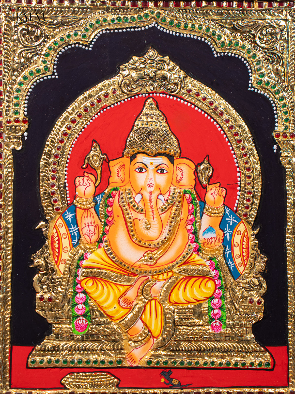 Magnificent Lord Ganapathy Tanjore painting 2