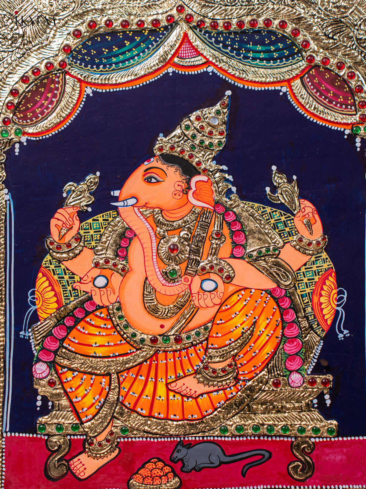 Decorative Lord Ganesha Thanjavur painting 2