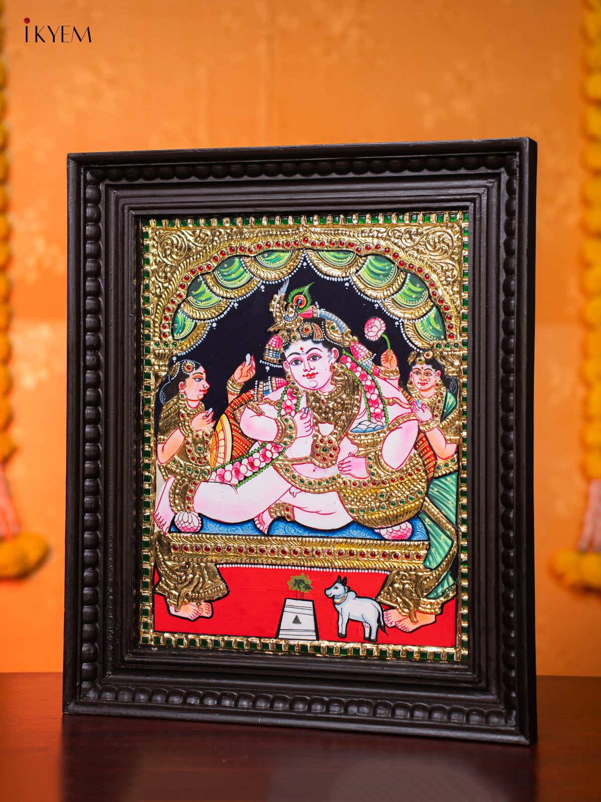 Cute Baby Krishna Tanjore painting 1