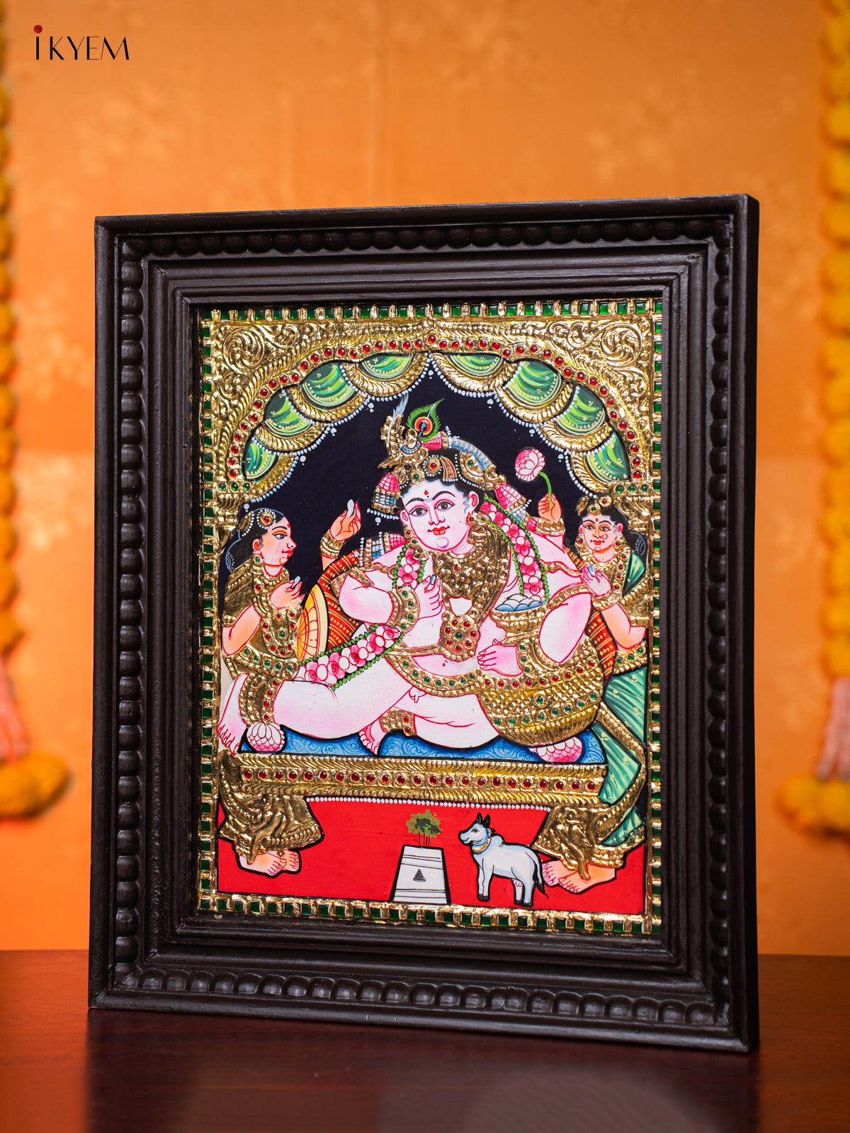 Cute Baby Krishna Tanjore painting 1