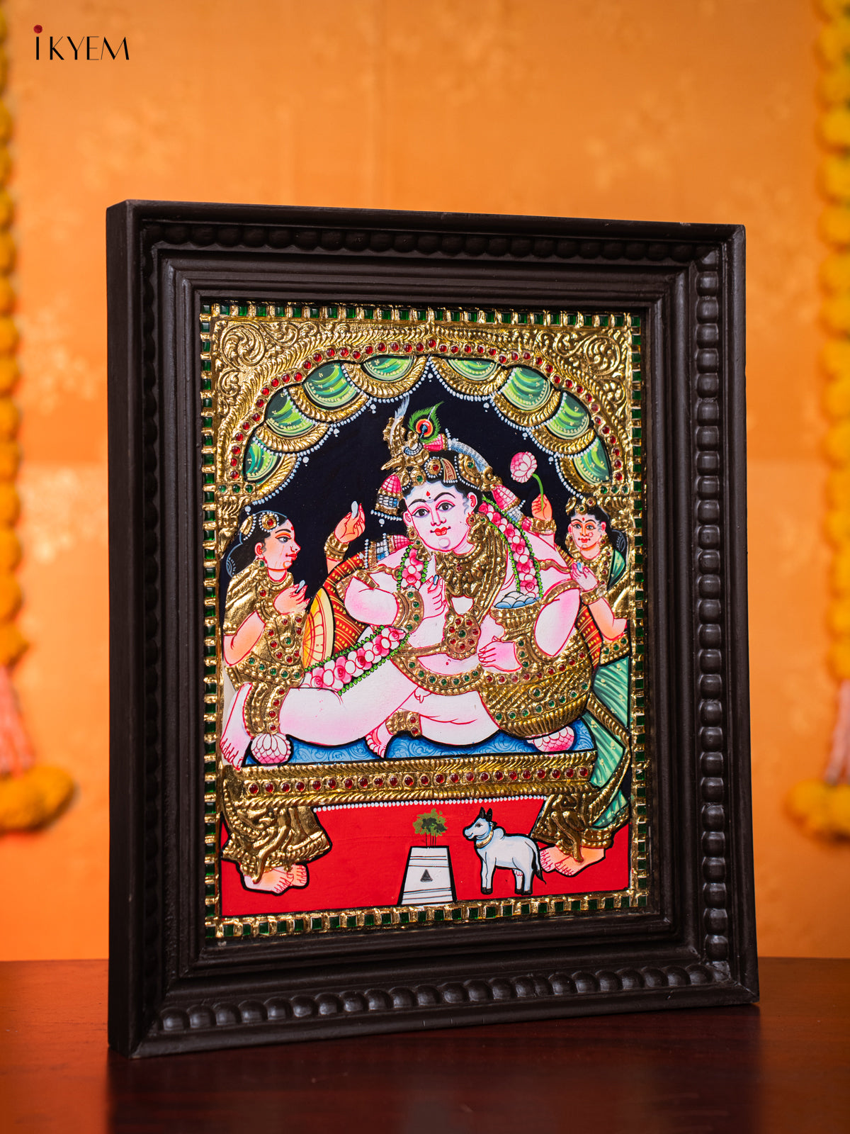 Cute Baby Krishna Tanjore painting 4