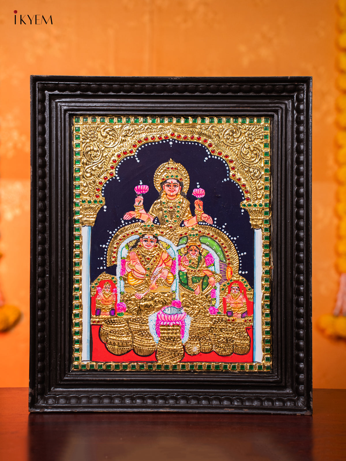 Radiant Goddess Lakshmi Kuber & Chitralekha Tanjore painting