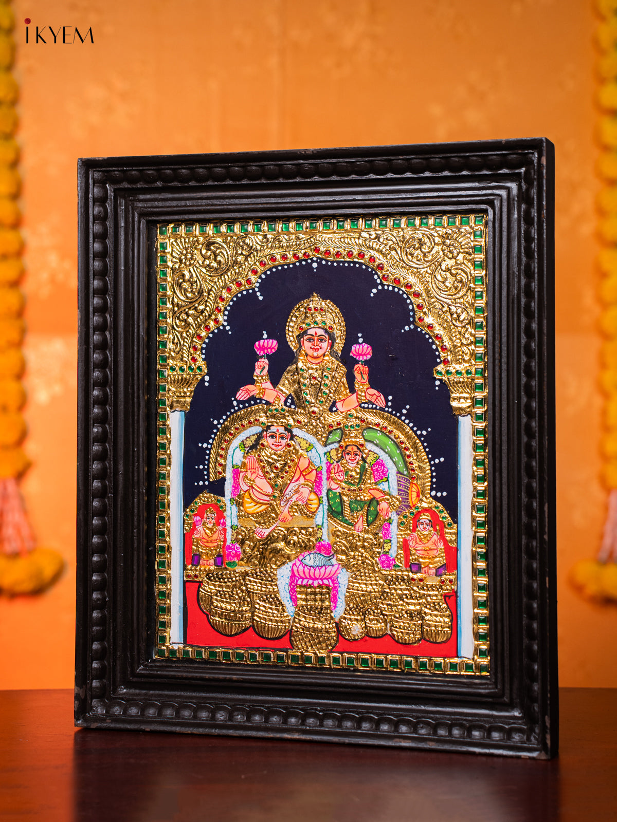 Radiant Goddess Lakshmi Kuber & Chitralekha Tanjore painting 1