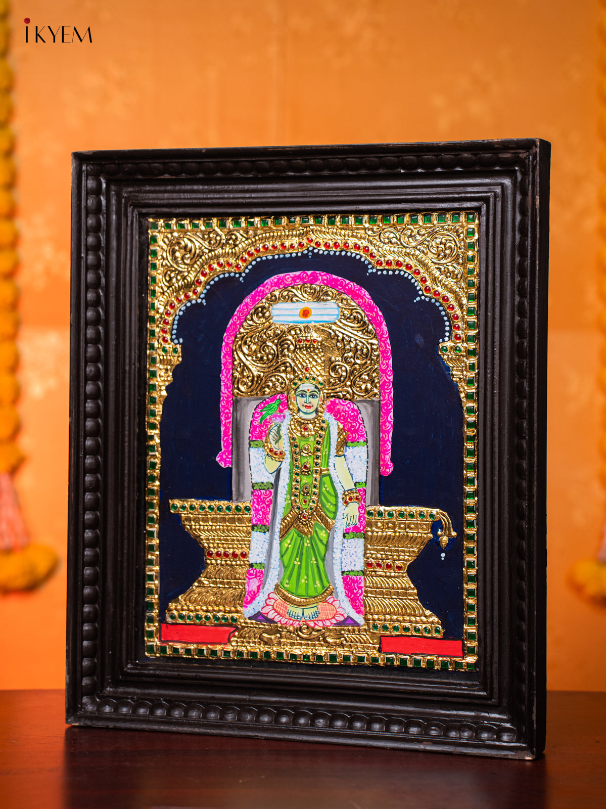 Beautiful Goddess Madurai Meenakshi Tanjore painting 1