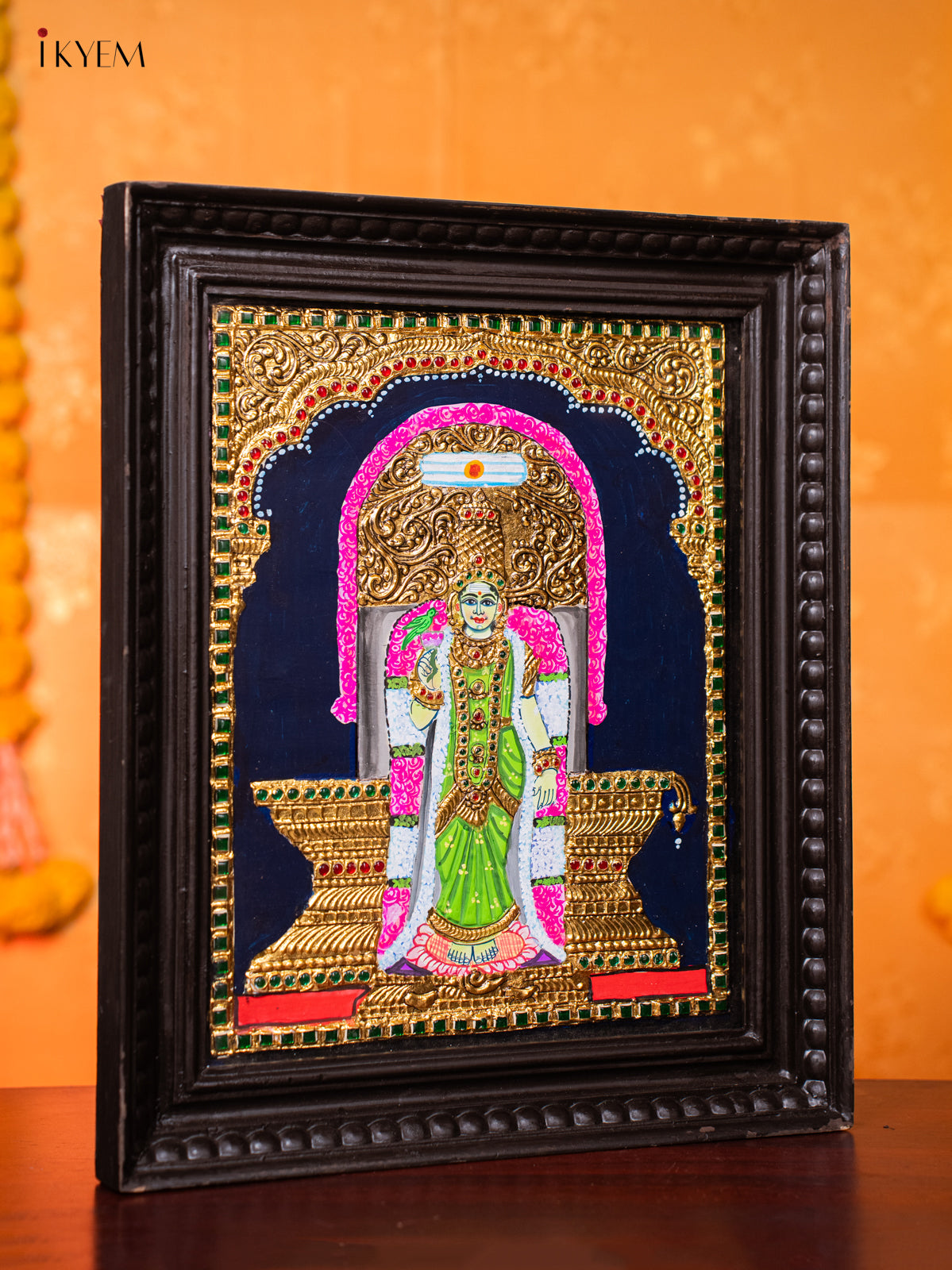 Beautiful Goddess Madurai Meenakshi Tanjore painting 3