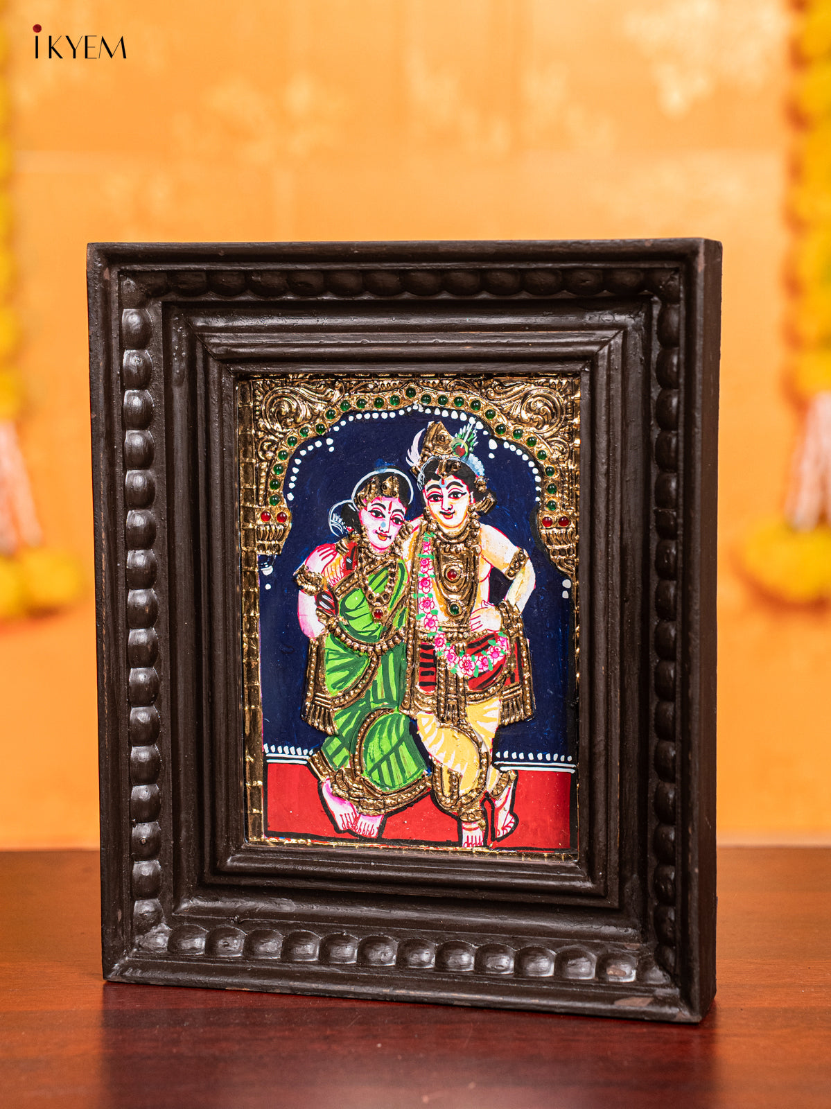Krishna Rukmani Tanjore Painting 4