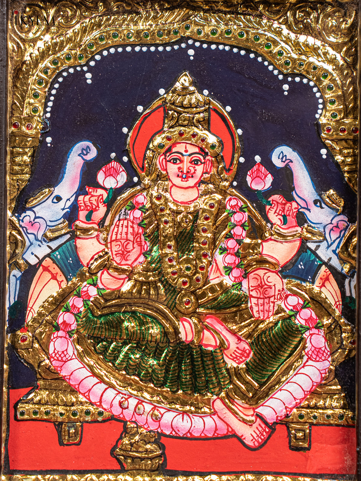 Elegant Gaja Lakshmi Tanjore Painting 2