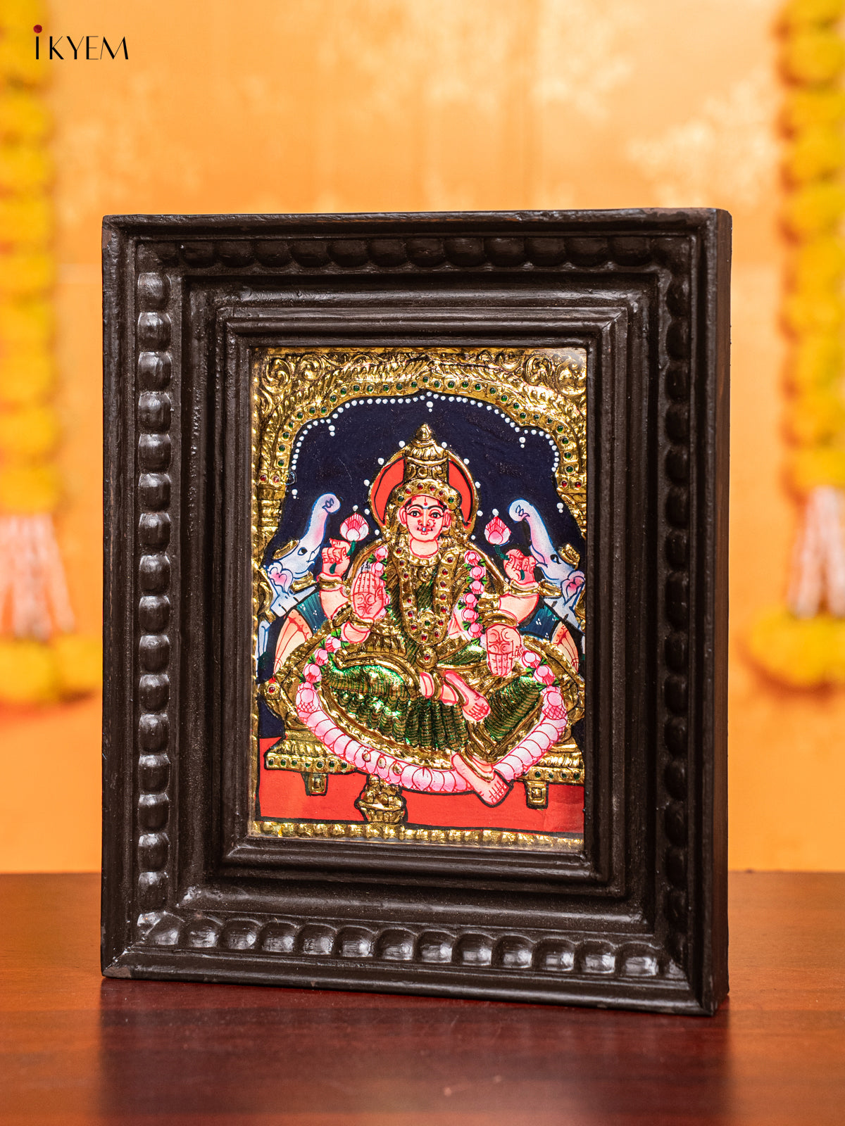 Elegant Gaja Lakshmi Tanjore Painting 3