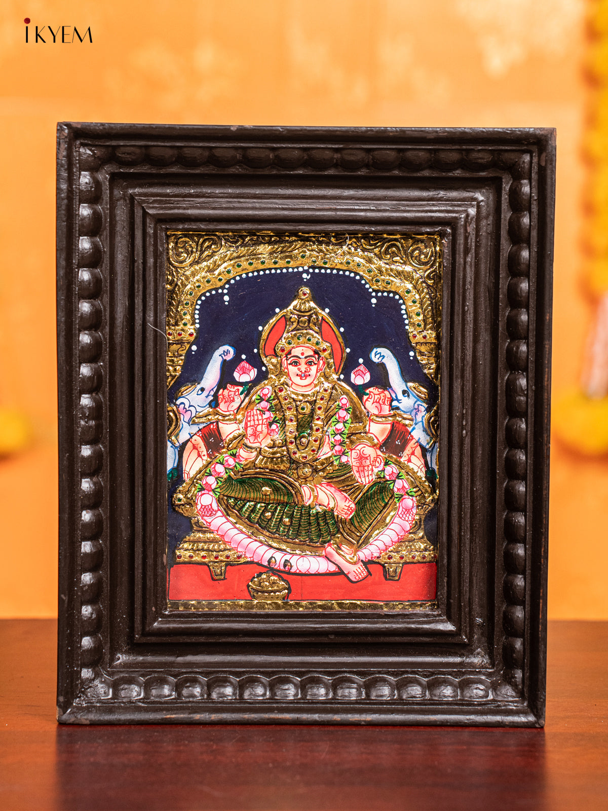 Shiny Gaja Lakshmi Tanjore Painting