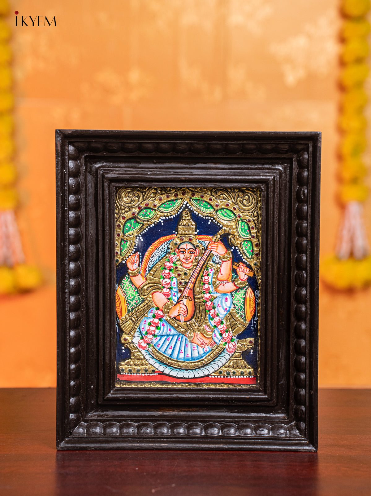 Elegant Saraswathi Tanjore Painting
