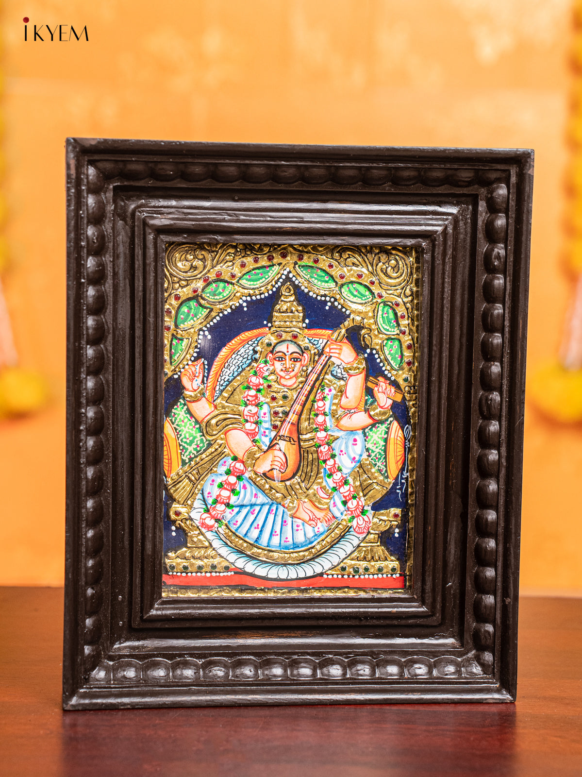Elegant Saraswathi Tanjore Painting 1