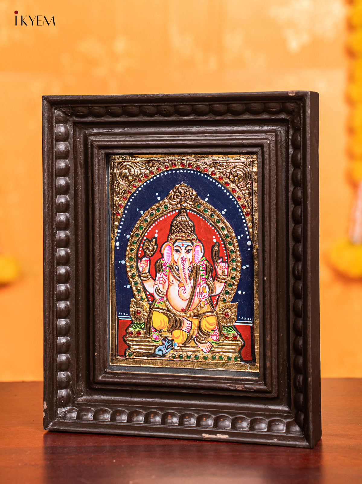 Ganesha Tanjore Painting (11x9 Inch) - KJ28129 -3