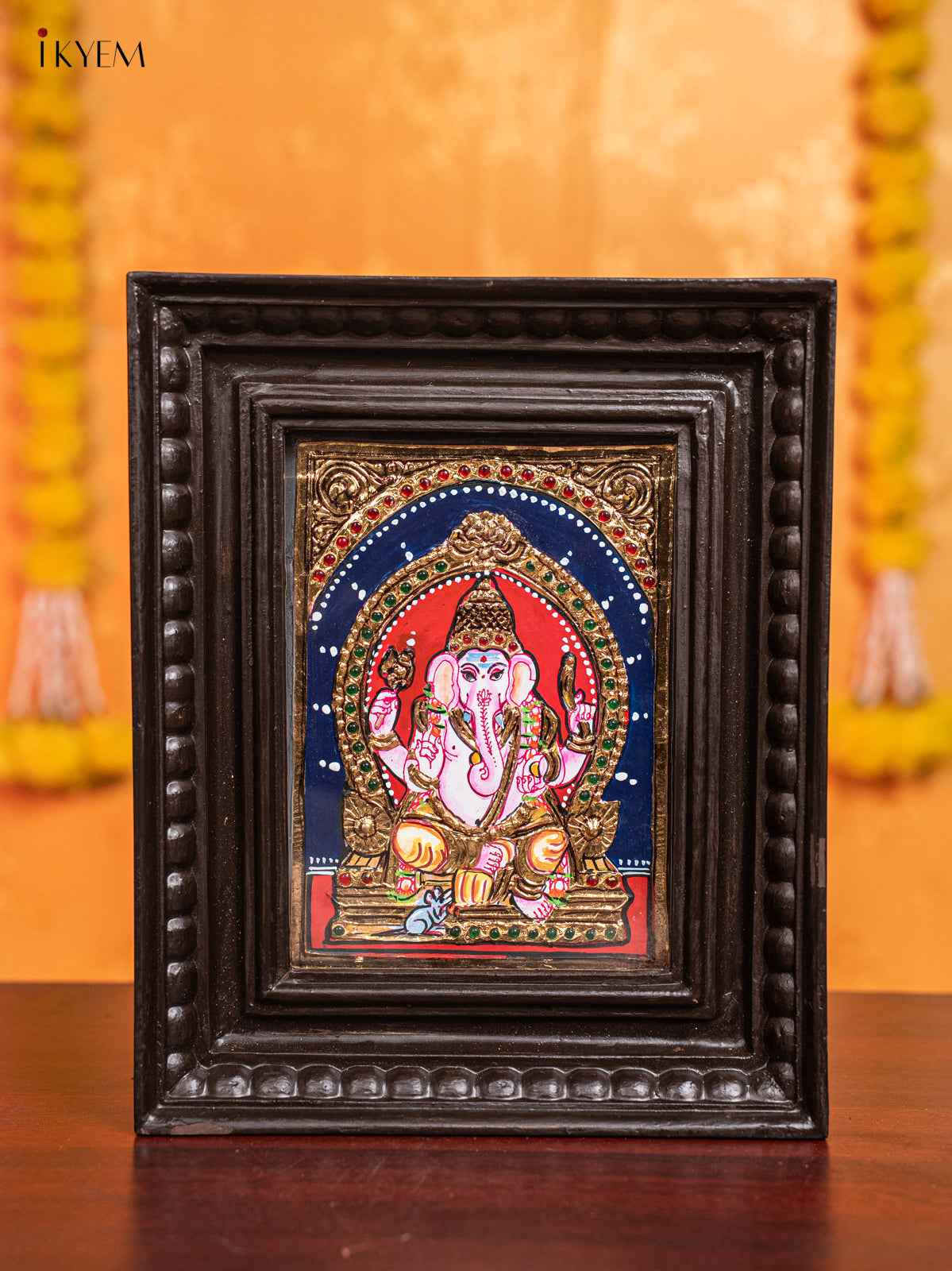 Ganesha Tanjore Painting (11x9 Inch) - KJ28130