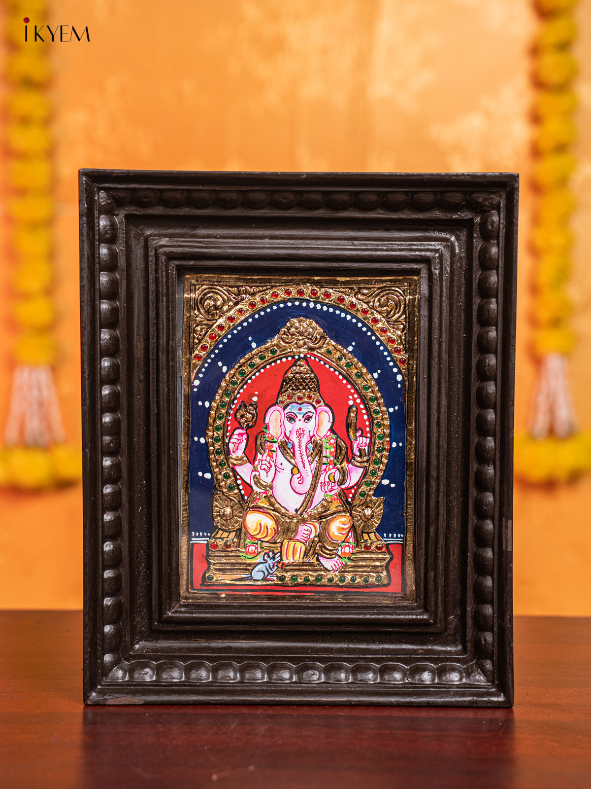 Ganesha Tanjore Painting (11x9 Inch) - KJ28130