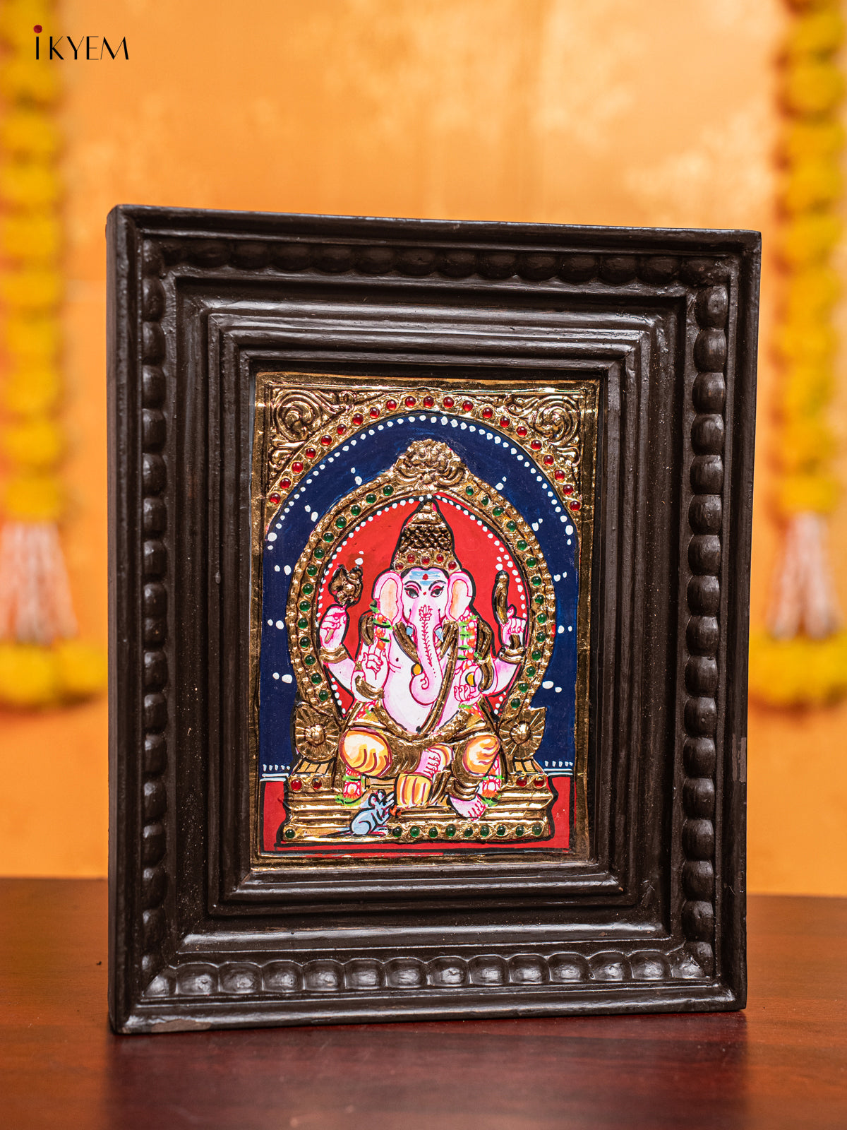 Ganesha Tanjore Painting (11x9 Inch) - KJ28130 -1