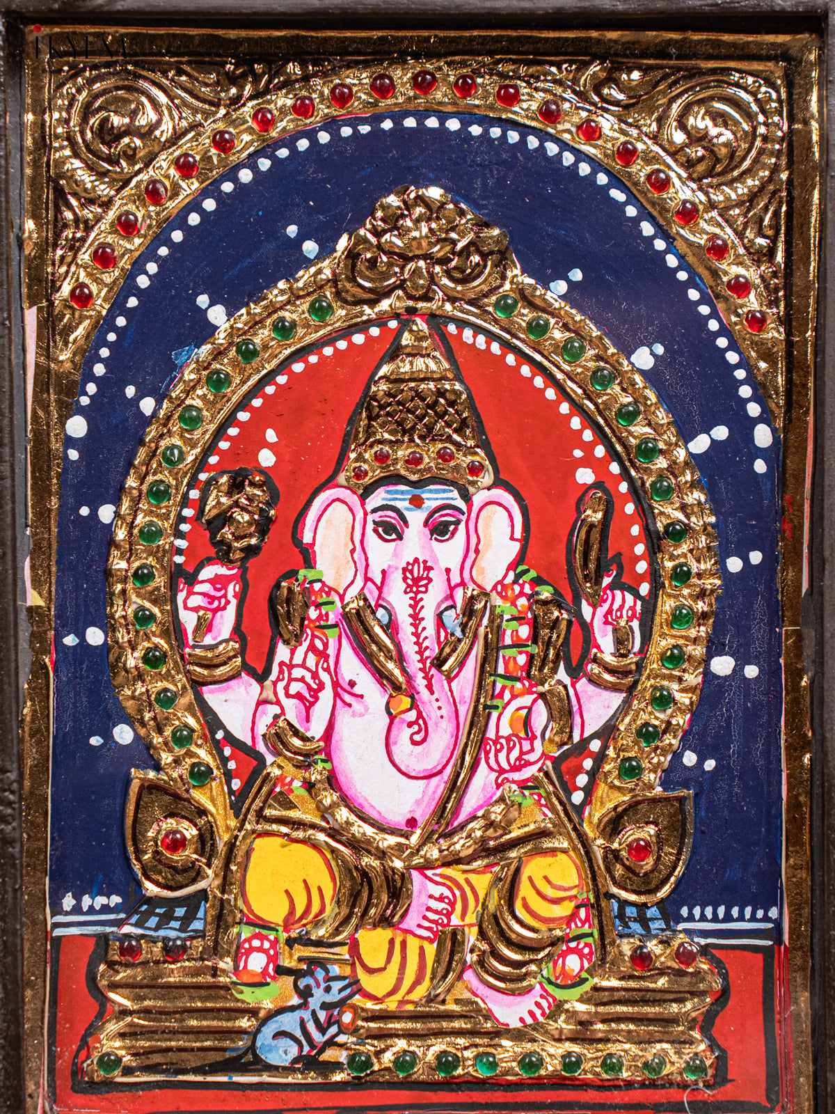 Ganesha Tanjore Painting (11x9 Inch) - KJ28131 -2