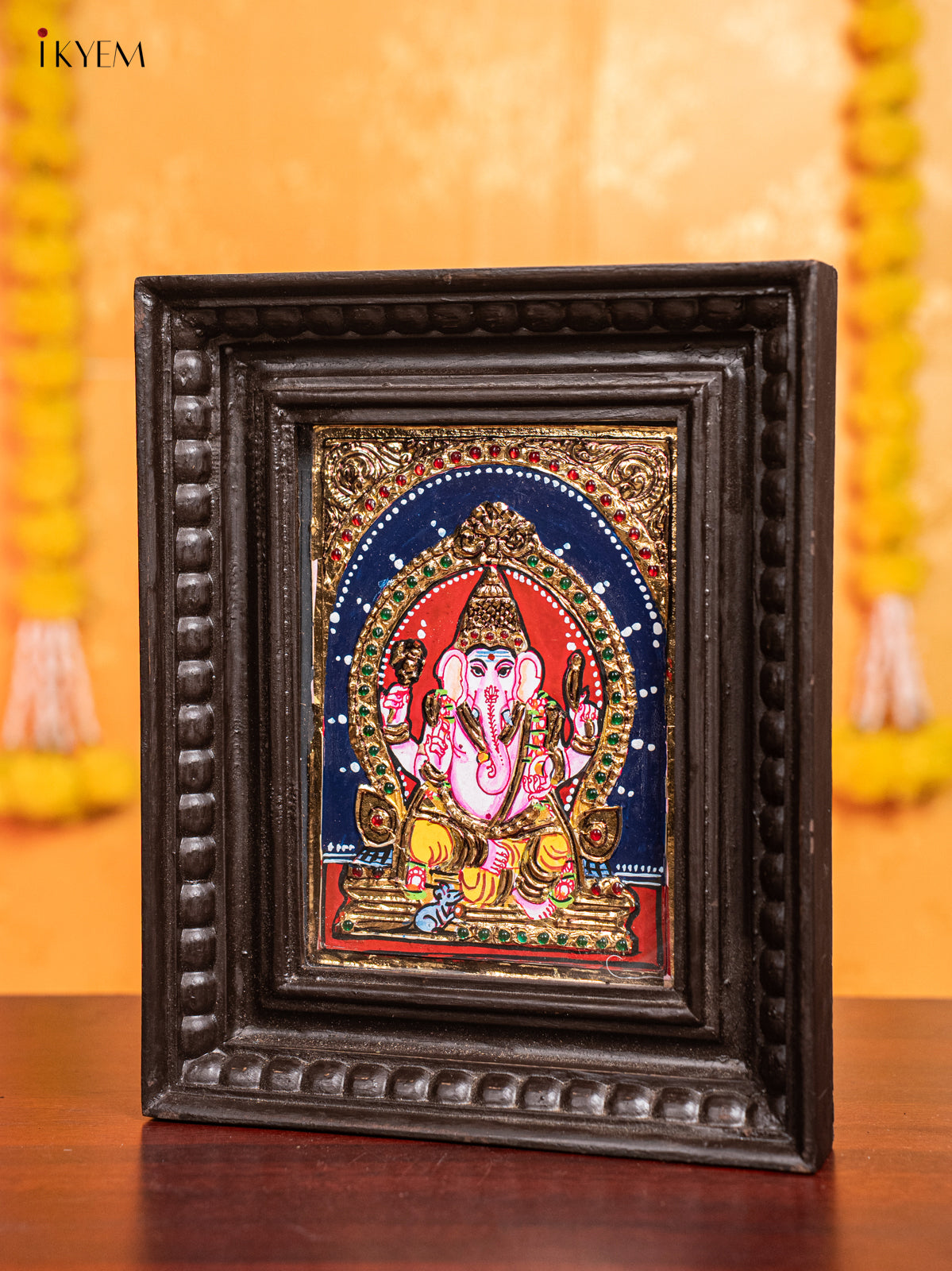 Ganesha Tanjore Painting (11x9 Inch) - KJ28131 -3